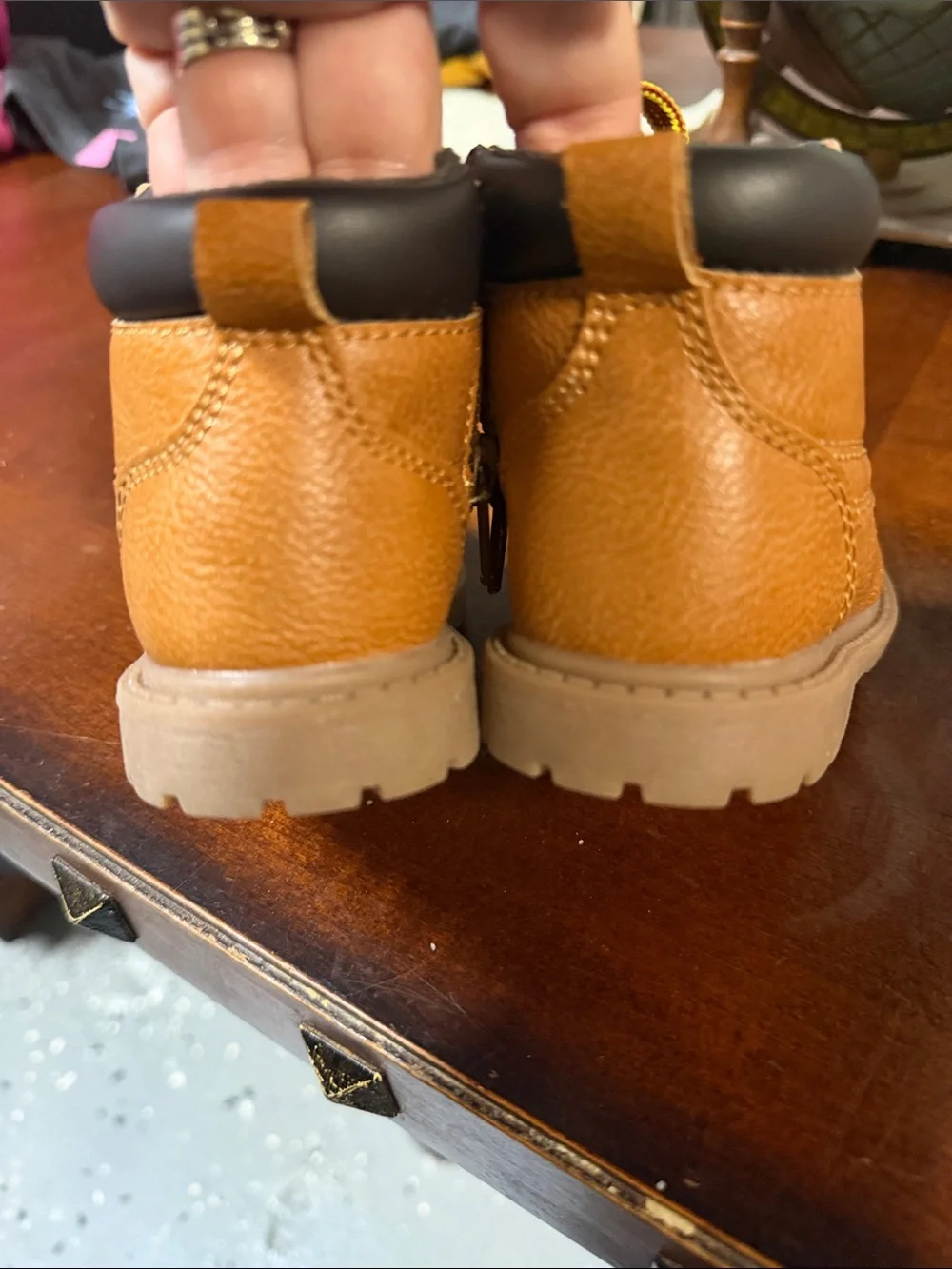 Kids Tan Lace-Up Ankle Boots - Casual Outdoor Style